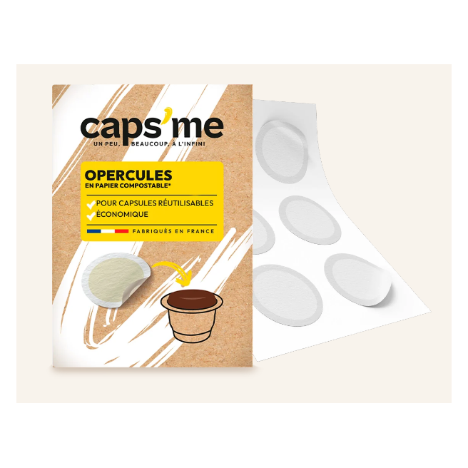 Opercules en papier compostable pour capsules réutilisables
