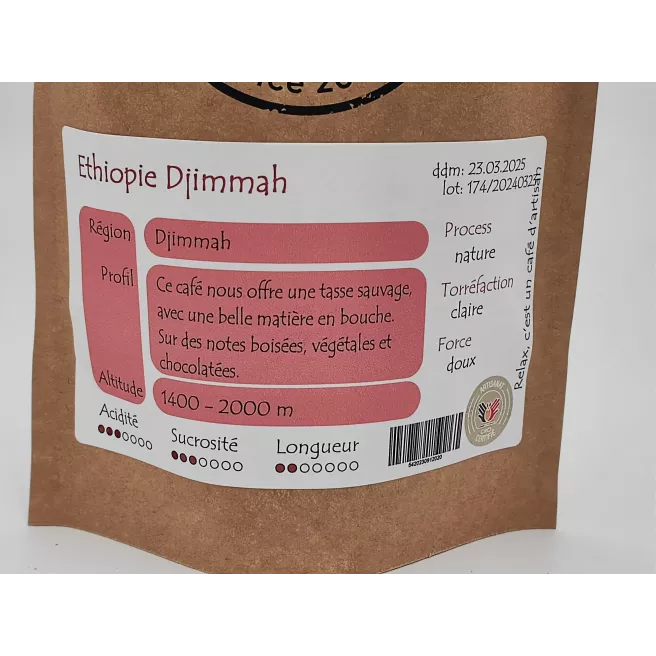 Café "Nature" Éthiopie Djimmah 100% Arabica